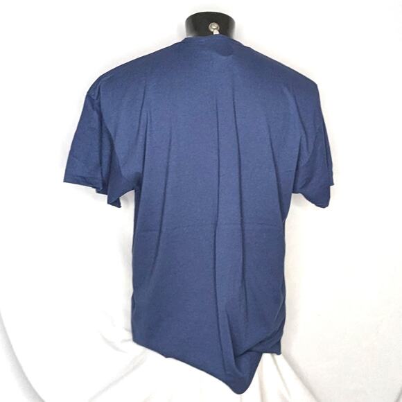 Men's 2XL Blue Graphic Tee Cotton Classic Fit Casual T-Shirt Soft Breathable - Picture 3 of 4